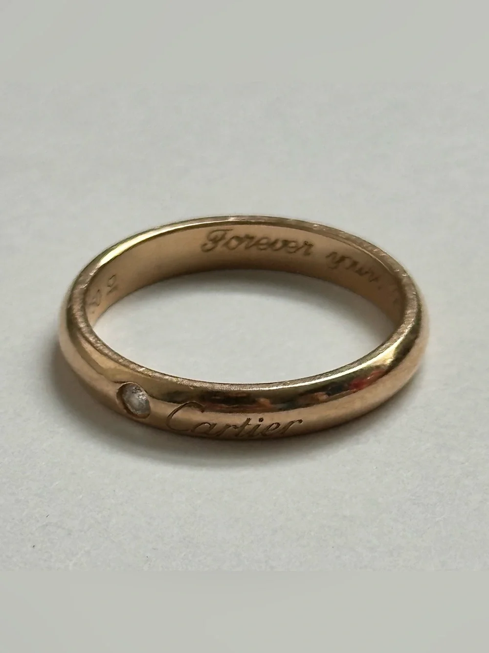 Cartier C De Cartier Wedding Band 3mm 1 Diamond 18K Yellow Gold Size 52 / US 6